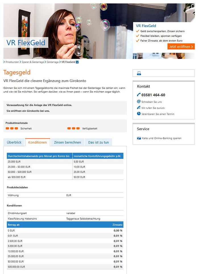 screenshot Volksbank Niederschlesien